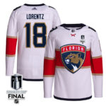 Steven Lorentz 18 Florida Panthers 2024 STANLEY CUP Final Away Breakaway Jersey - Men, White