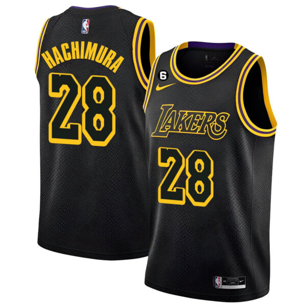 Rui Hachimura 28 Los Angeles Lakers 2023 Jersey - Black Mamba