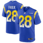 Marshall Faulk 28 Los Angeles Rams Men Game Retired Jersey - Royal