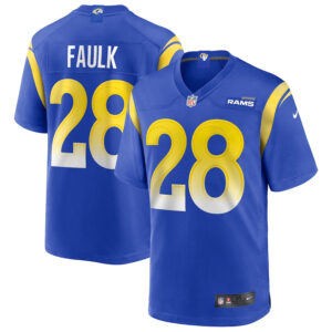 Marshall Faulk 28 Los Angeles Rams Men Game Retired Jersey - Royal