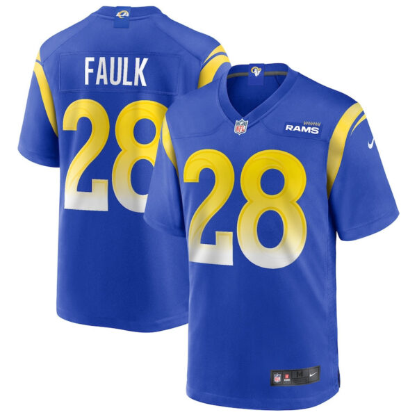 Marshall Faulk 28 Los Angeles Rams Men Game Retired Jersey - Royal