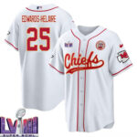 Clyde Edwards-Helaire 25 Kansas City Chiefs Super Bowl LVIII Baseball Men Jersey - White