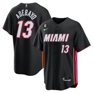 Bam Adebayo 13 Miami Heat Baseball Men Jersey - Black
