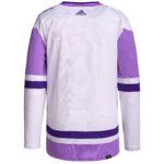 Edmonton Oilers adidas Hockey Fights Cancer Primegreen Authentic Blank Practice Jersey - White/Purple