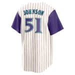 Randy Johnson Arizona Diamondbacks  Alternate Cooperstown Collection Player Jersey - Cream/Purple