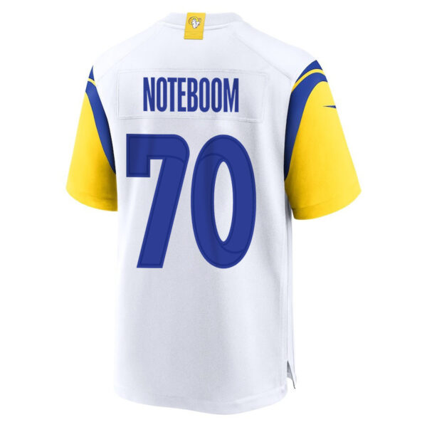 Joe Noteboom 70 Los Angeles Rams 2023 Playoffs Patch Game Men Jersey - White