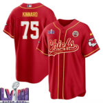 Darian Kinnard 75 Kansas City Chiefs Super Bowl LVIII Baseball Men Jersey - Red