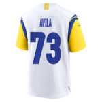 Steve Avila 73 Los Angeles Rams 2023 Playoffs Patch Game Men Jersey - White