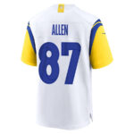 Davis Allen 87 Los Angeles Rams 2023 Playoffs Patch Game Men Jersey - White