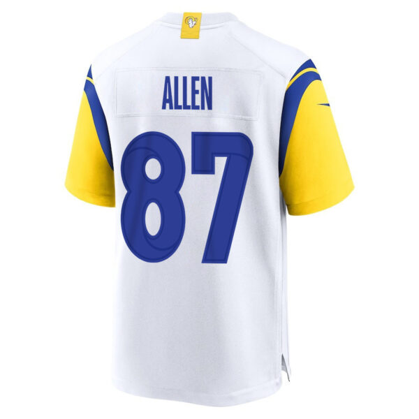 Davis Allen 87 Los Angeles Rams 2023 Playoffs Patch Game Men Jersey - White