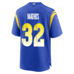 Ochaun Mathis 32 Los Angeles Rams 2023 Playoffs Patch Game Men Jersey - Royal