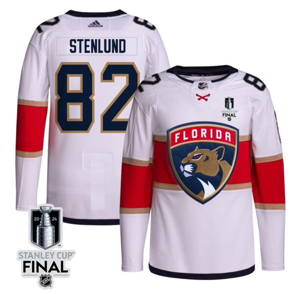 Kevin Stenlund 82 Florida Panthers 2024 STANLEY CUP Final Away Breakaway Jersey - Men, White