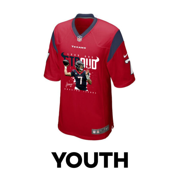 CJ Stroud 7 Houston Texans Cool Breeze Signed Game YOUTH Jersey - Red