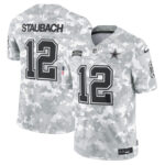 Roger Staubach Dallas Cowboys 2024 Salute to Service Retired Player Limited Jersey - Arctic Camo