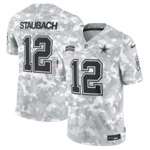 Roger Staubach Dallas Cowboys 2024 Salute to Service Retired Player Limited Jersey - Arctic Camo