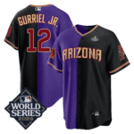 Lourdes Gurriel Jr 12 Arizona Diamondbacks Phoenix Suns 2023 World Series Stitched Baseball Jersey - Black/Purple