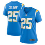 Junior Colson 25 Los Angeles Chargers Women's Game Jersey - Powder Blue
