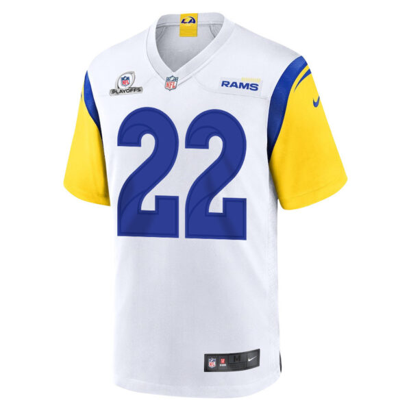 Michael Ojemudia 22 Los Angeles Rams 2023 Playoffs Patch Game Men Jersey - White