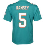 Jalen Ramsey 5 Signed Miami Dolphins Game YOUTH Jersey - Aqua V2
