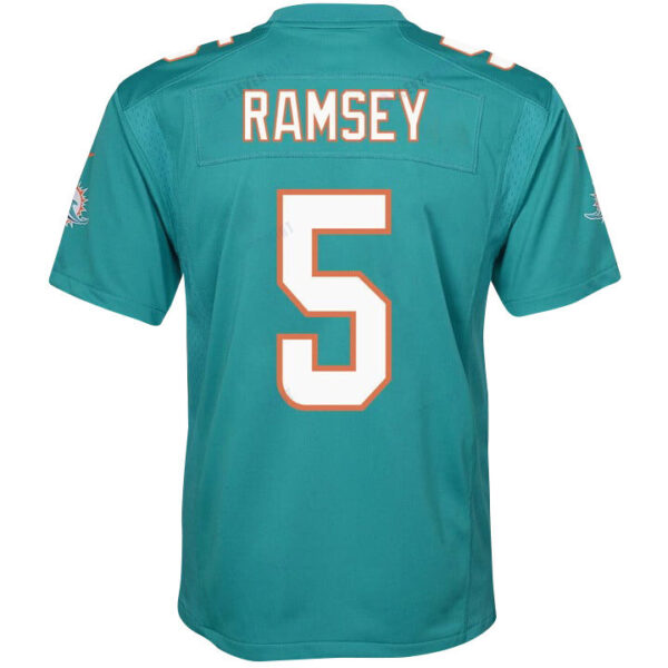 Jalen Ramsey 5 Signed Miami Dolphins Game YOUTH Jersey - Aqua V2