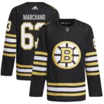 Brad Marchand Boston Bruins adidas  Primegreen 100th Anniversary Authentic Player Jersey - Black