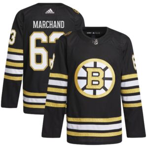 Brad Marchand Boston Bruins adidas  Primegreen 100th Anniversary Authentic Player Jersey - Black