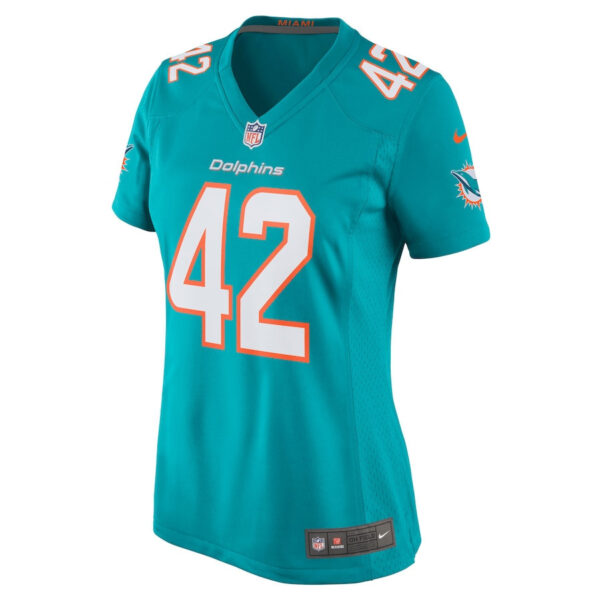 Clayton Fejedelem 42 Miami Dolphins Women Game Jersey - Aqua