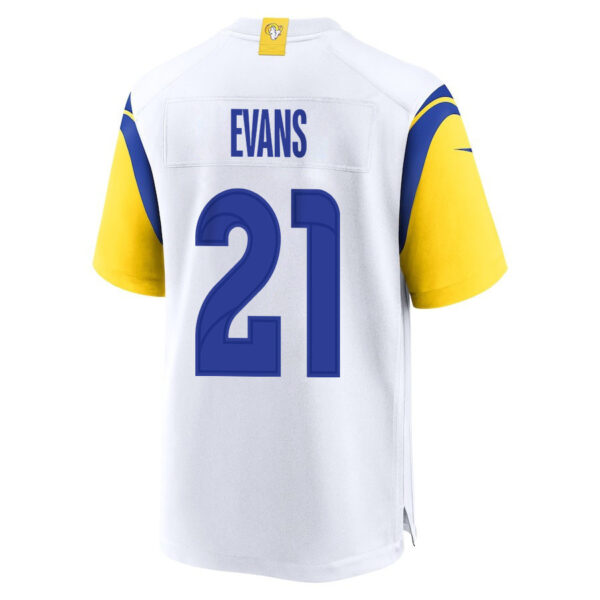 Zach Evans 21 Los Angeles Rams 2023 Playoffs Patch Game Men Jersey - White