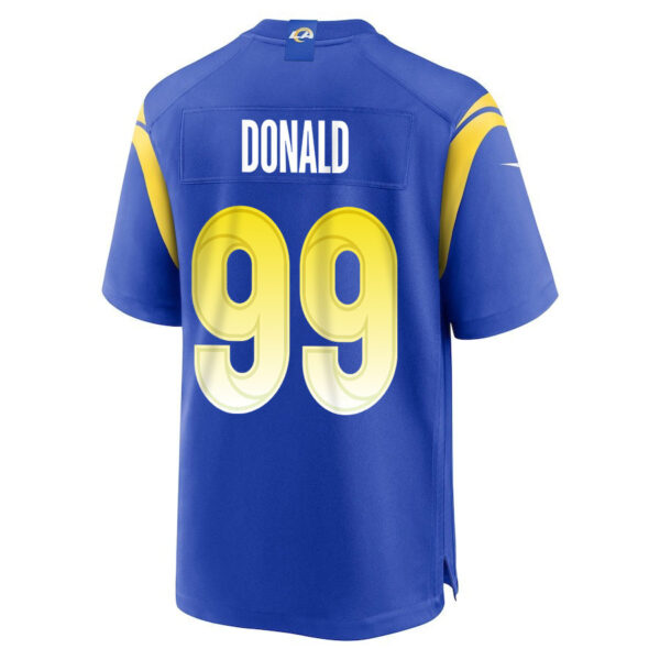 Aaron Donald 99 Los Angeles Rams 2023 Playoffs Patch Game Men Jersey - Royal