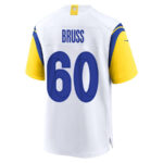 Logan Bruss 60 Los Angeles Rams 2023 Playoffs Patch Game Men Jersey - White
