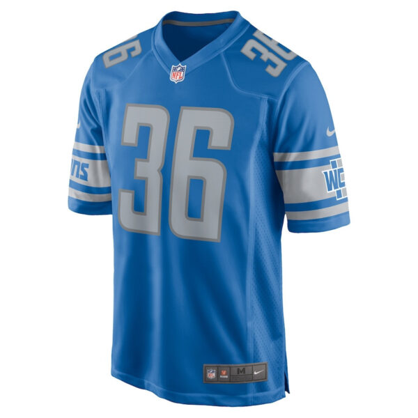 Jake Funk 36 Detroit Lions Game Men Jersey - Blue