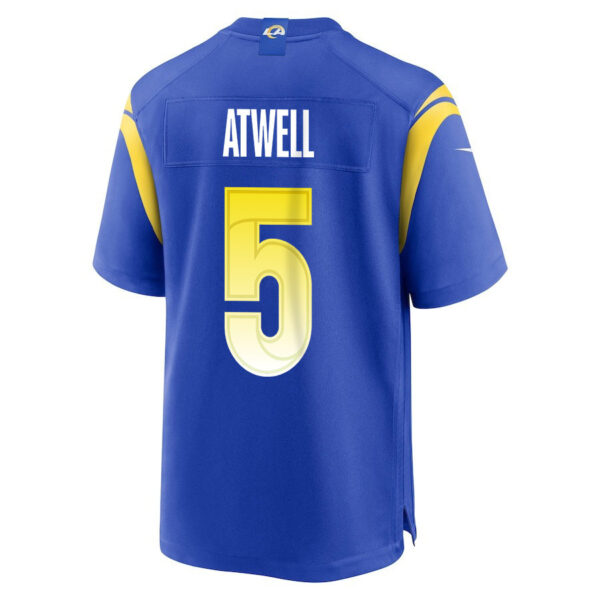 Tutu Atwell 5 Los Angeles Rams 2023 Playoffs Patch Game Men Jersey - Royal