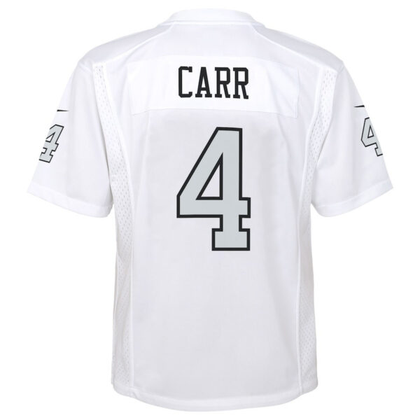 Derek Carr 4 Las Vegas Raiders YOUTH Color Rush Game Jersey - White
