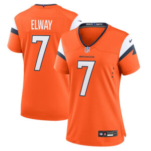 John Elway 7 Denver Broncos Retired Women Game Jersey - Orange