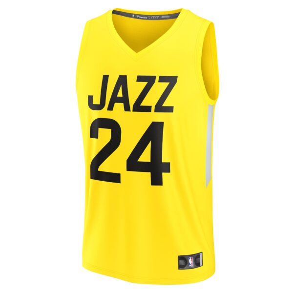 Walker Kessler Utah Jazz Fanatics Fast Break Replica Player Jersey - Icon Edition - Yellow