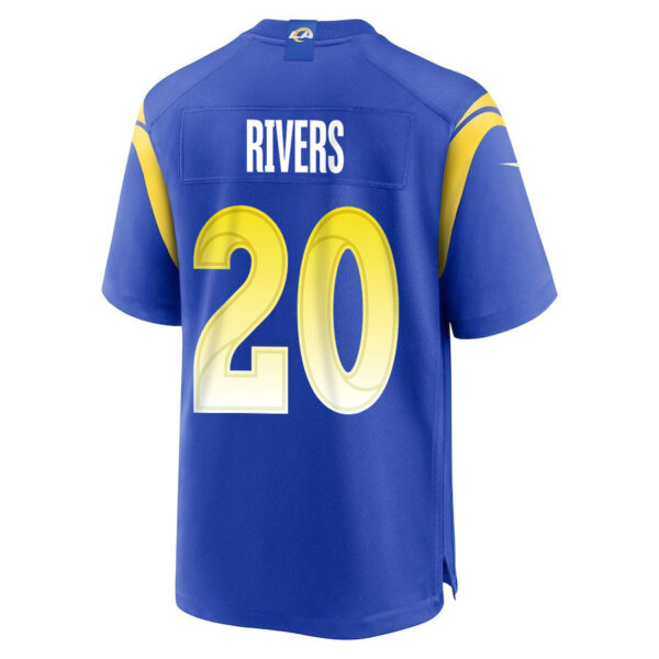 Ronnie Rivers 20 Los Angeles Rams 2023 Playoffs Patch Game Men Jersey - Royal
