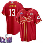 Nazeeh Johnson 13 Kansas City Chiefs Super Bowl LVIII Baseball Men Jersey - Red