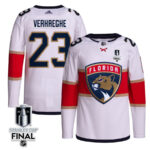Carter Verhaeghe 23 Florida Panthers 2024 STANLEY CUP Final Away Breakaway Jersey - Men, White