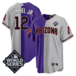 Lourdes Gurriel Jr 12 Arizona Diamondbacks Phoenix Suns 2023 World Series Stitched Baseball Jersey - Grey/Purple