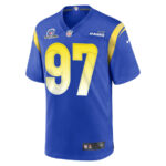Michael Hoecht 97 Los Angeles Rams 2023 Playoffs Patch Game Men Jersey - Royal