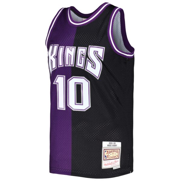 Mike Bibby Sacramento Kings Mitchell & Ness Hardwood Classics 2001/02 Split Swingman Jersey - Purple/Black
