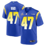 Alex Ward 47 Los Angeles Rams 2023 Playoffs Patch Game Men Jersey - Royal