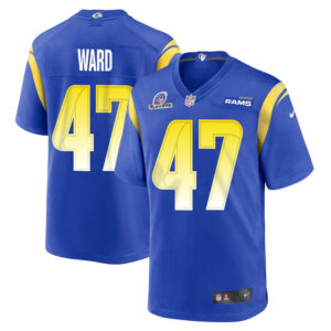 Alex Ward 47 Los Angeles Rams 2023 Playoffs Patch Game Men Jersey - Royal