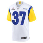 Quentin Lake 37 Los Angeles Rams 2023 Playoffs Patch Game Men Jersey - White