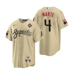 Ketel Marte 4 Arizona Diamondbacks 2023 World Series Men Jersey - Gold