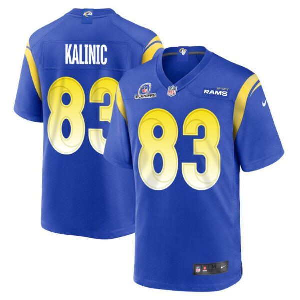 Nikola Kalinic 83 Los Angeles Rams 2023 Playoffs Patch Game Men Jersey - Royal