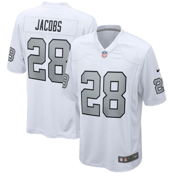 Josh Jacobs 28 Las Vegas Raiders Men Alternate Game Jersey - White