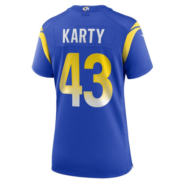 Joshua Karty 43 Los Angeles Rams Game Women Jersey - Royal