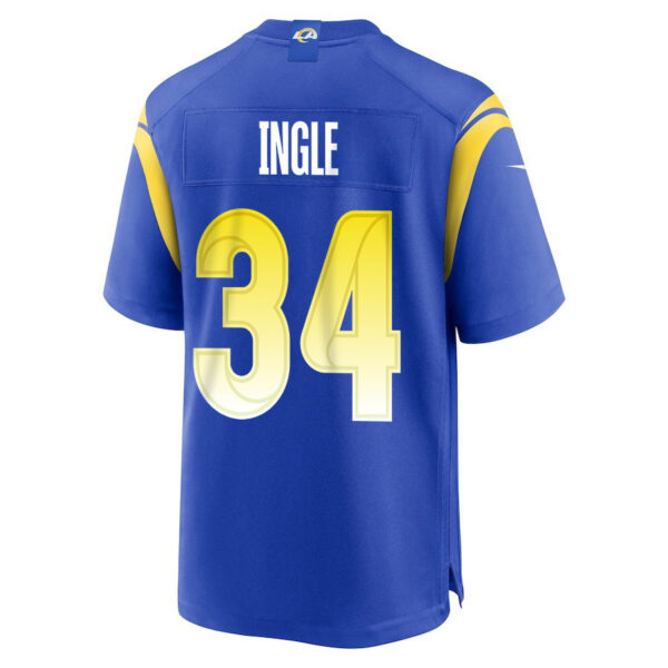 Tanner Ingle 34 Los Angeles Rams 2023 Playoffs Patch Game Men Jersey - Royal