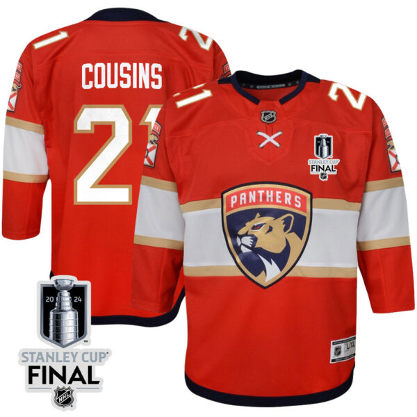 Nick Cousins 21 Florida Panthers 2024 STANLEY CUP Final Youth Home Breakaway Jersey - Red